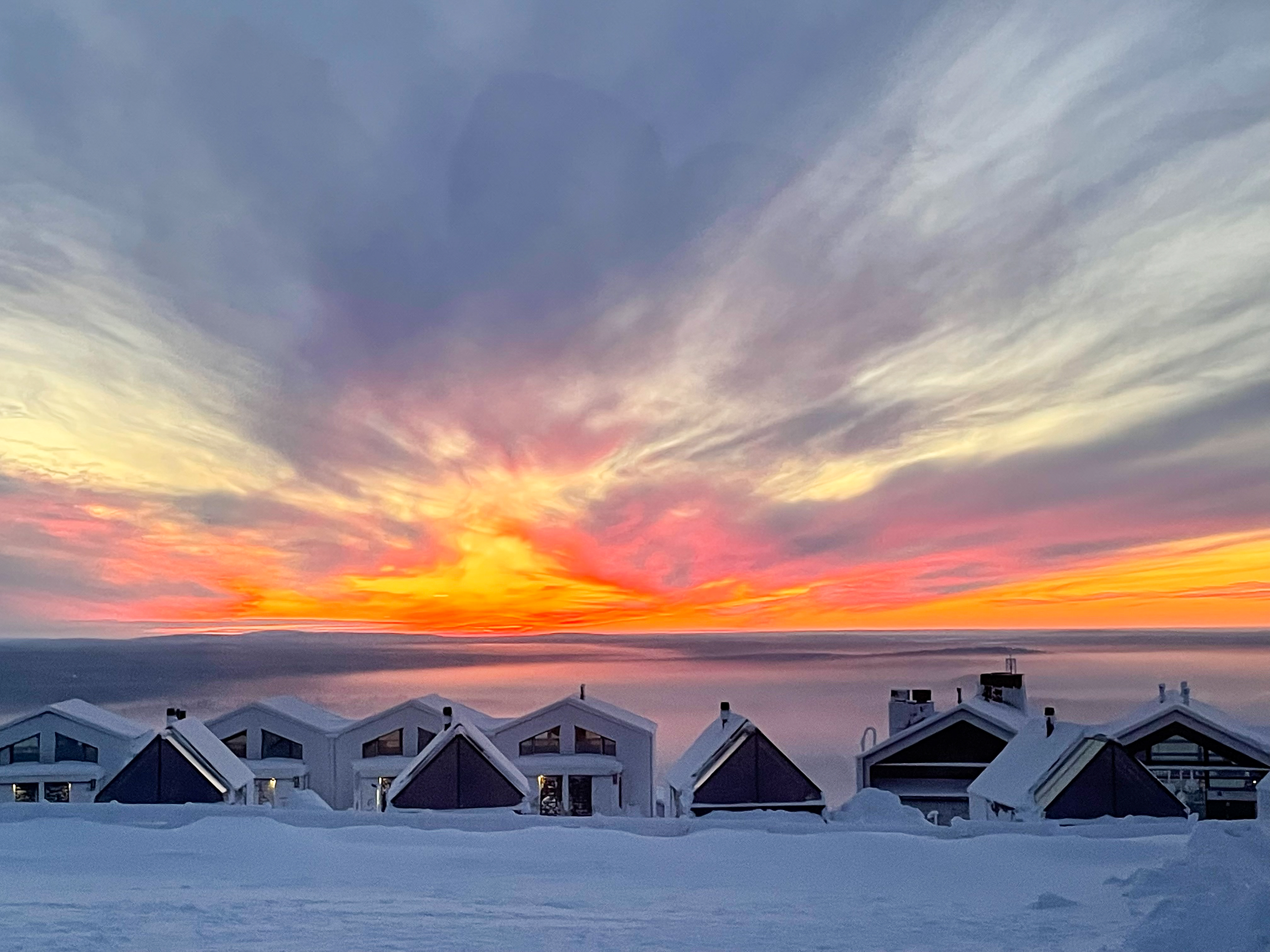 sunset over the Star Arctic Hotel
