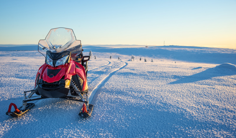 snowmobile on the snow